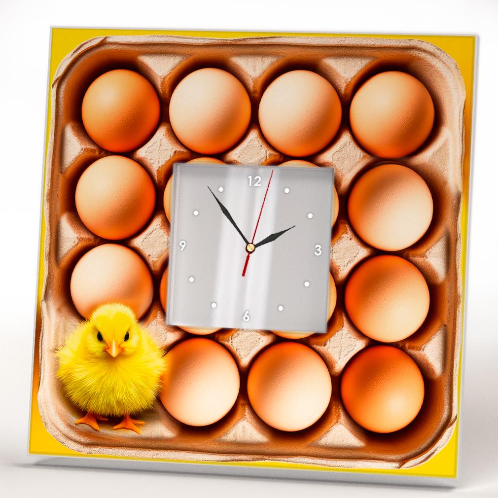 Часы Яйца и ципленок 260x260 мм (C04651)