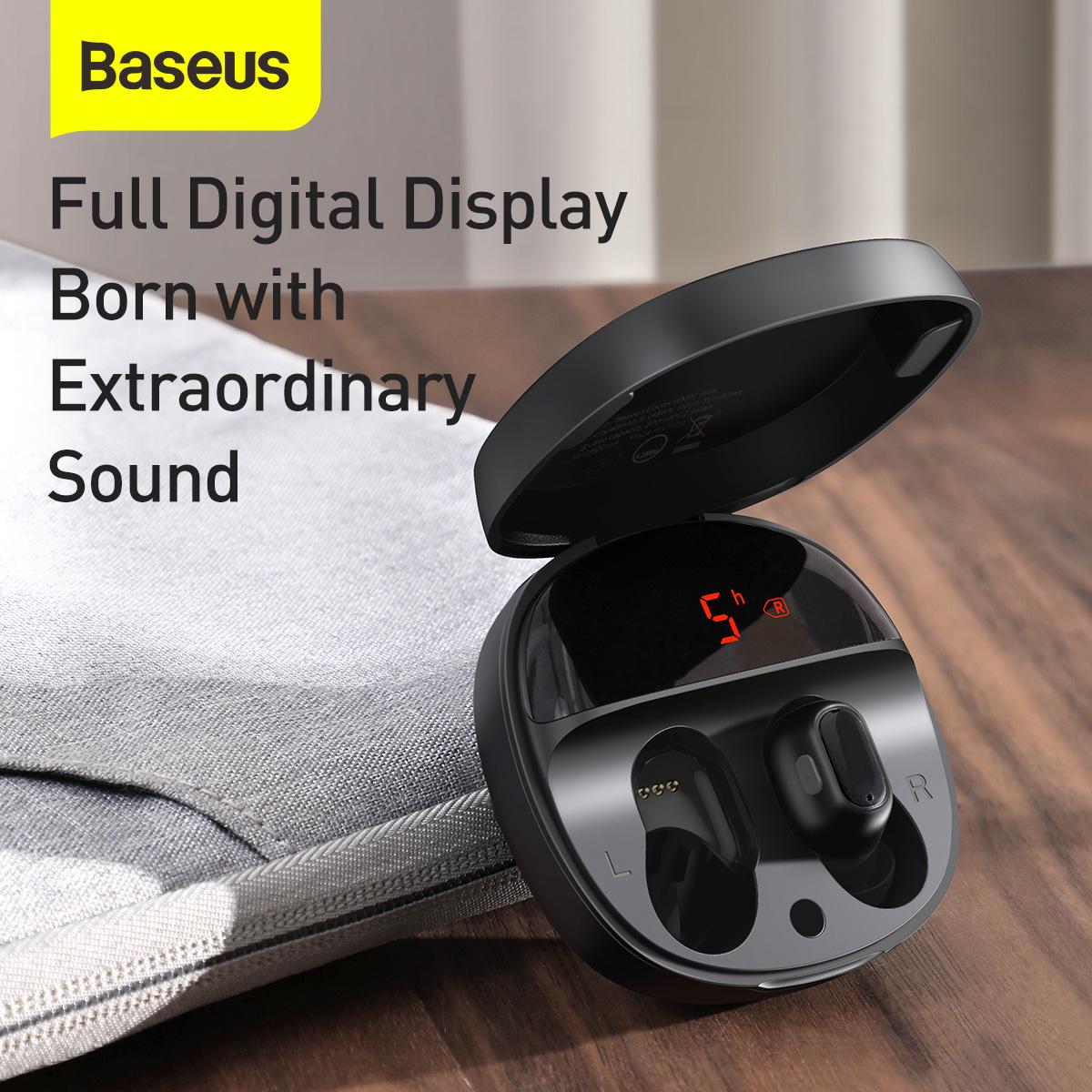 Беспроводные наушники Bluetooth BASEUS Encok True Wireless Earphones WM01 Plus NGWM01P-02 Black - фото 12