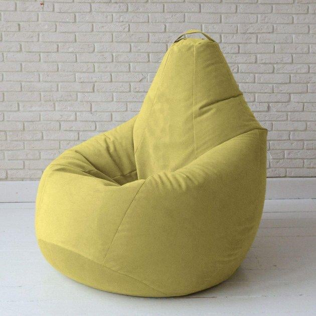 Кресло-мешок Груша с внутренним чехлом велюр XXXXL Желтый