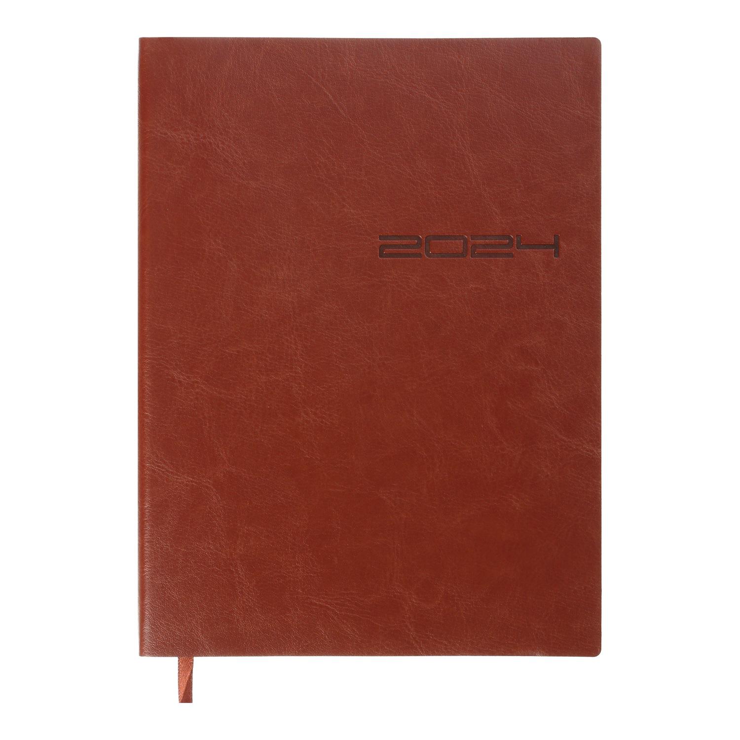 Дневник датированный Buromax Ideal 2024 A5 336 стр. Коричневый (BM.2175-19)