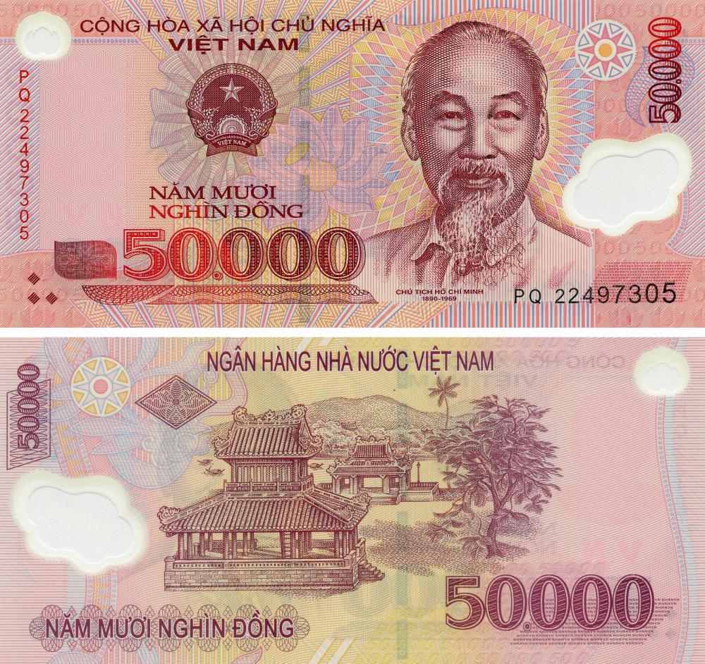 Коллекционная банкнота Вьетнам 50000 донг 2022 Полимер UNC Pnew (Б17731)