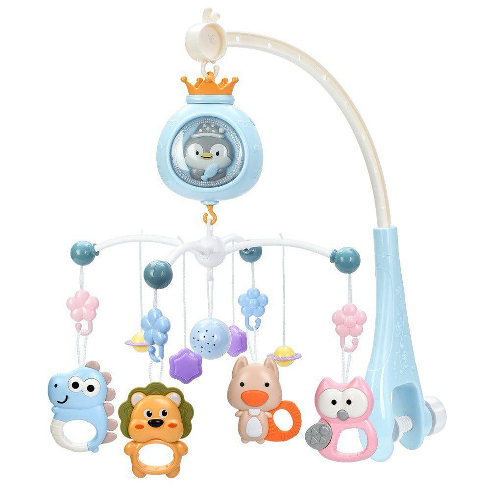 Карусель мобиль с проектором на коляску/кроватку Голубой (29437470)