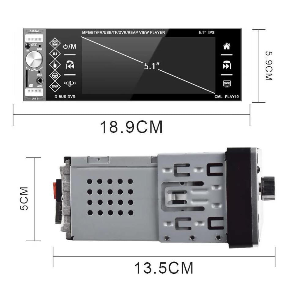 Автомагнітола 1-DIN 5.1" Mp5 4x USB/Bluetooth/MicroSD/FM/ реєстратор та 2 пульти в комплекті - фото 2