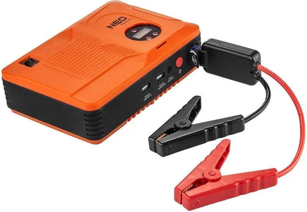 Пуско-зарядное устройство NEO tools для автомобилей Jumpstarter Power Bank 14000 мА 2 разъема USB 1А и 2A компрессор 3.5 бар (11-997)