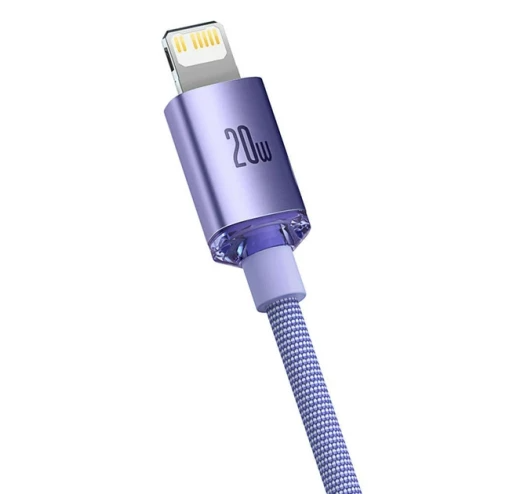 Кабель BASEUS Crystal Shine Series Fast Charging Data Cable Type-C to iP 20 W 1,2 м Purple - фото 6