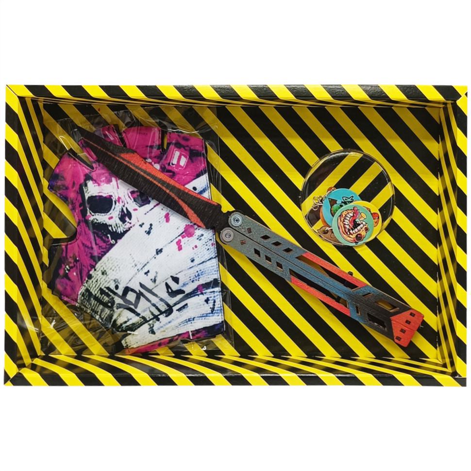 Набір дитячих іграшкових ножів Сувенірний BOX Метелик BLACK WIDOW BALW-B дерев'яний (RLT39517)