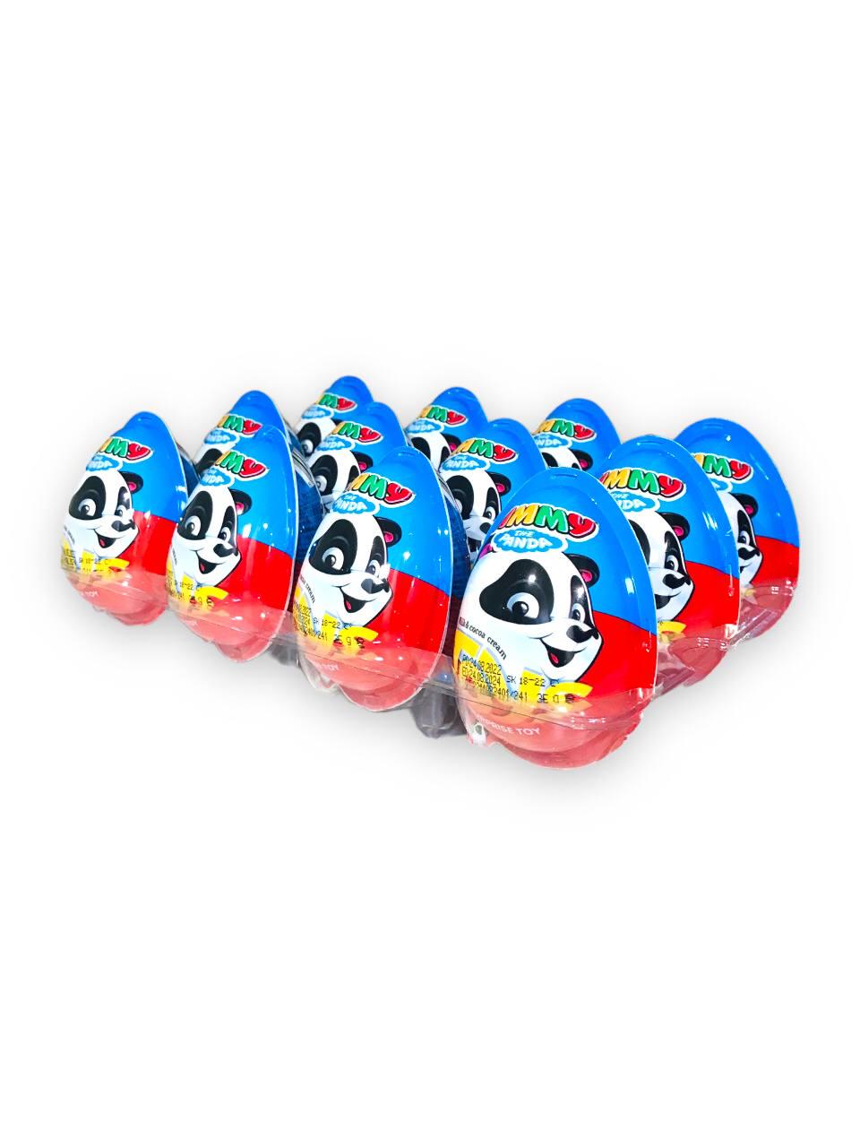 Пластикове яйце Tayas Jimmy the Panda з солодощами та сюрпризом для хлопчиків 24 шт. (00000005128) - фото 2