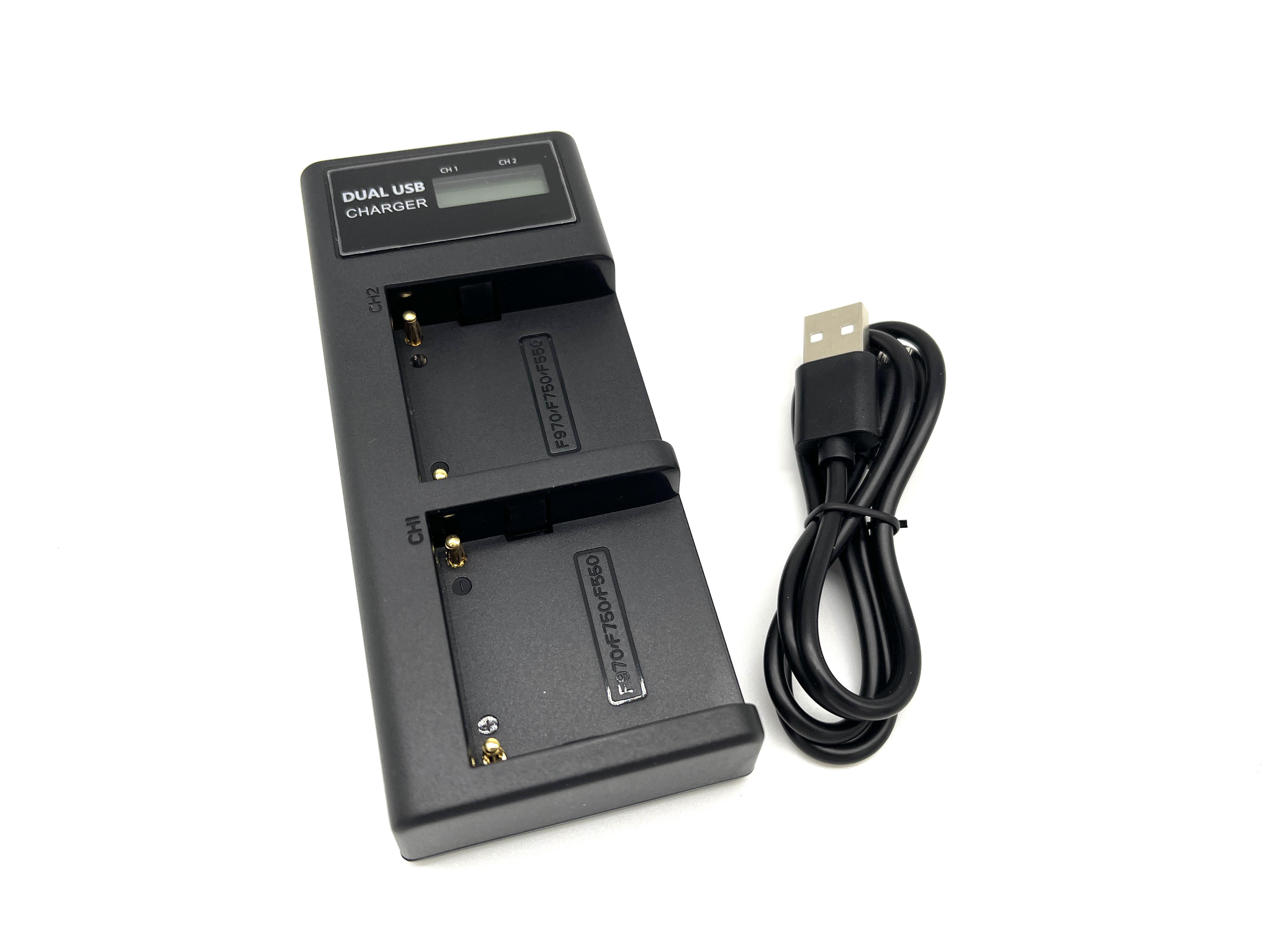 Зарядний пристрій SoulMate DL-USB-C для NP-F550/770/970 подвійний акумуляторів батарей - фото 4