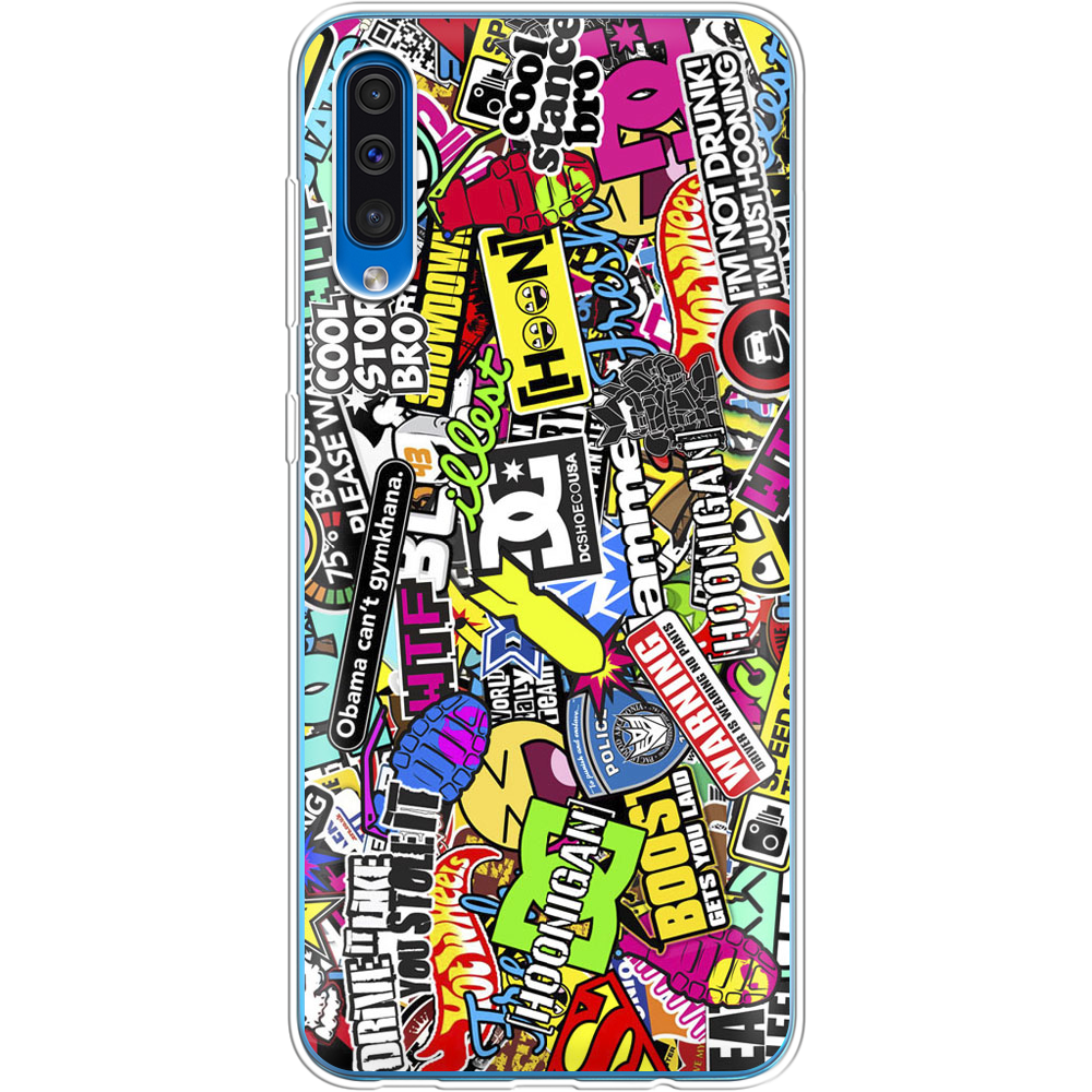 Чехол Boxface Samsung A505 Galaxy A50 Multicolored Inscriptions Прозрачный силикон (36417-up880-36417)