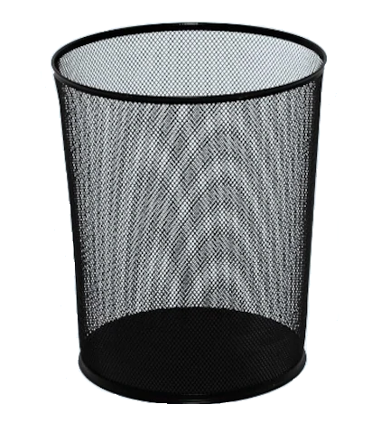 Металлическая корзина для бумаг сетчатая 12 л Черный (2001)