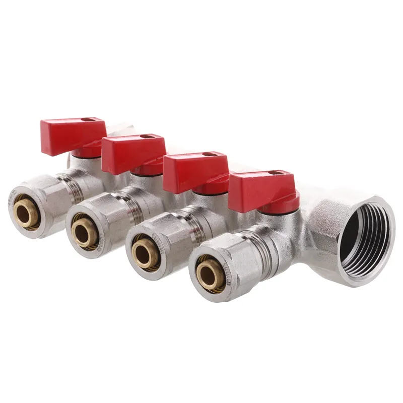 Коллектор KOER KR.1126-4 с шаровыми кранами и фитингом 1" 4 Ways (KR2840)