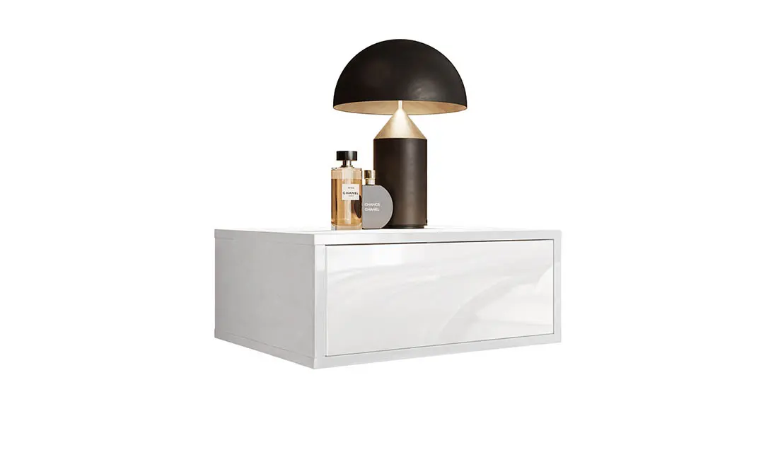 Тумба приліжкова Бланко підвісна Білий глянець Тумба приліжкова Бланко підвісна Білий глянець