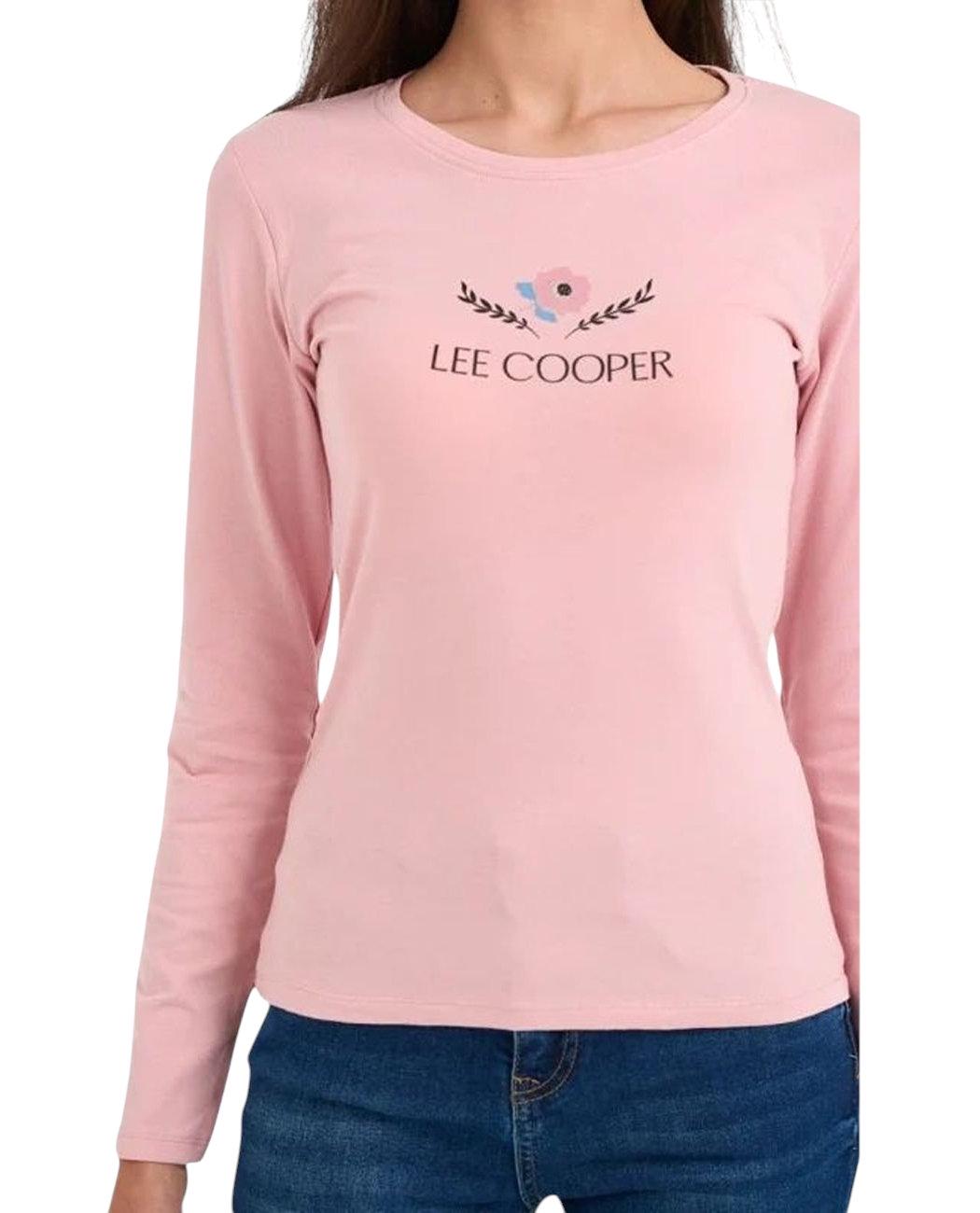 Футболка з довгим рукавом жіноча Lee Cooper 20196176.PA2 XL Рожевий (5942723123176) - фото 5