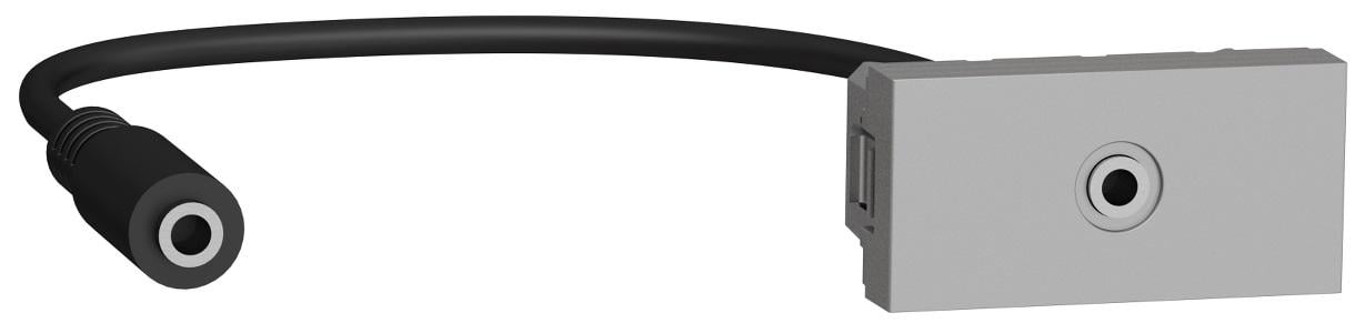 Розетка Schneider Electric ABS-UV Unica Minijack 1 модуль Алюминий (NU343330)