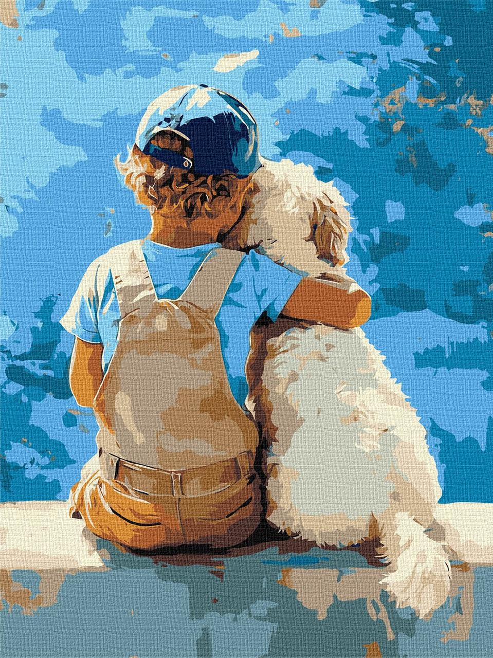 Картина по номерам Ideyka Мальчик и пес 30х40 см (2824290387)