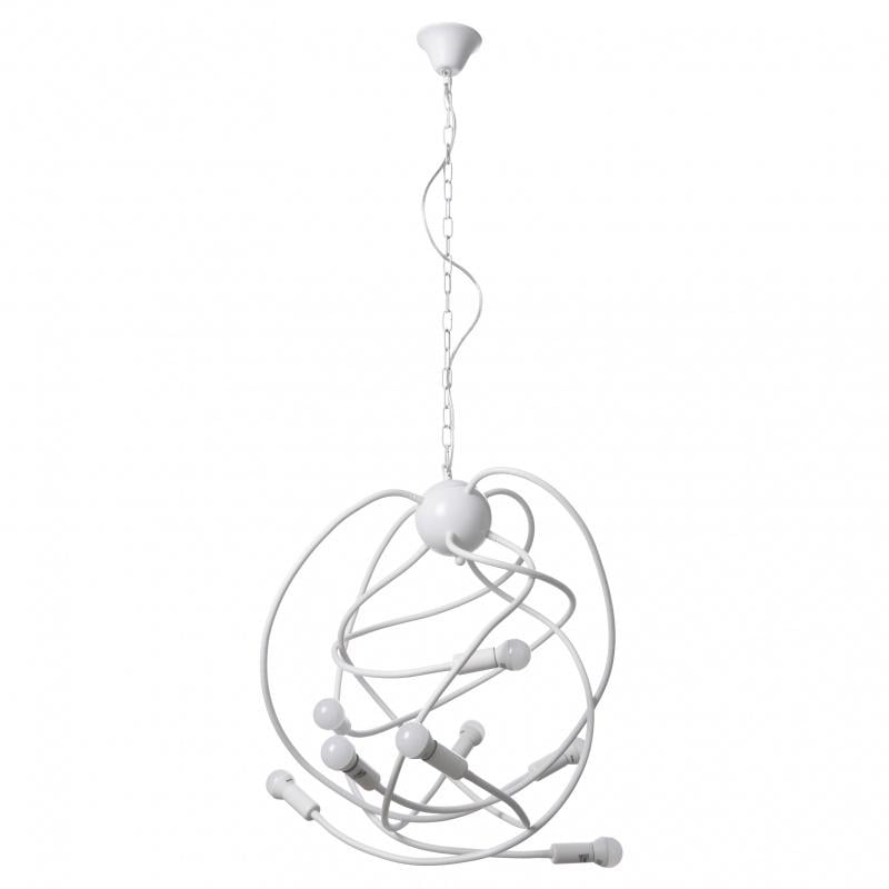 Люстра подвесная прованс с гибким рожком Brille BL-423S/8 E14 WH