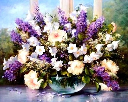 Набор алмазной мозаики Букет колокольчиков без подрамника 40х50 см (АЛМ-076)