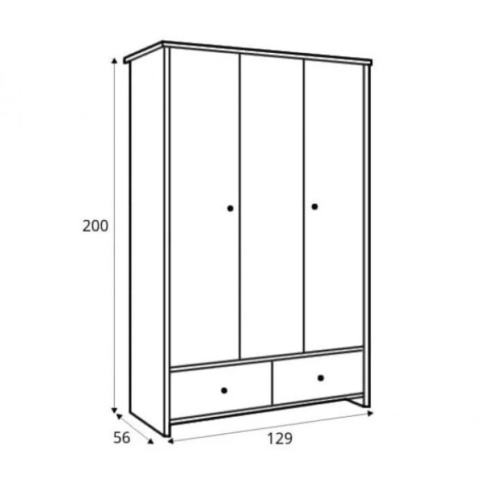 Шкаф распашной Gerbor Holding Порто SZF2D1L2S из ДСП 1285х555х1995 мм Джанни/Сосна ларико - фото 4