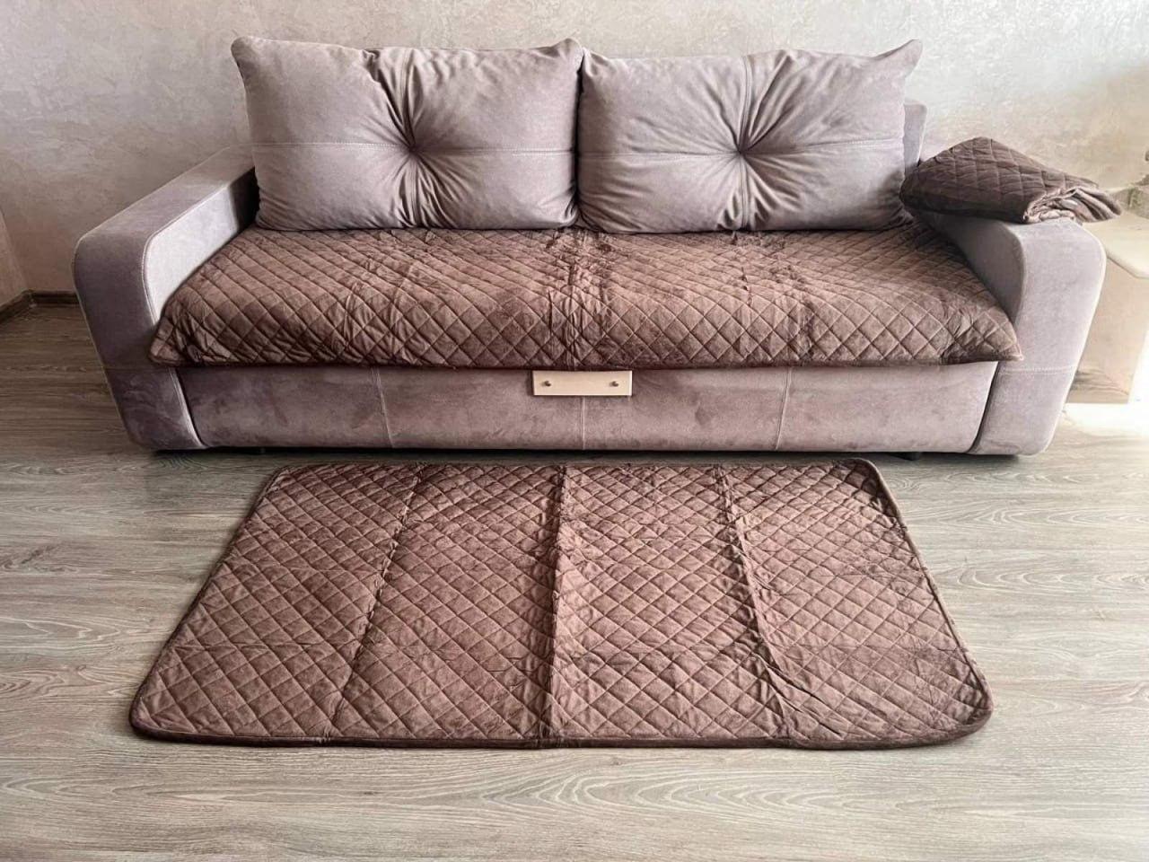 Комплект Дивандек покривало 90х210 см/накидки 2 шт. 90х160 см Шоколадний (П4К-am-divandek-0027) - фото 1 Комплект Дивандек покривало 90х210 см/накидки 2 шт. 90х160 см Шоколадний (П4К-am-divandek-0027) - фото 1