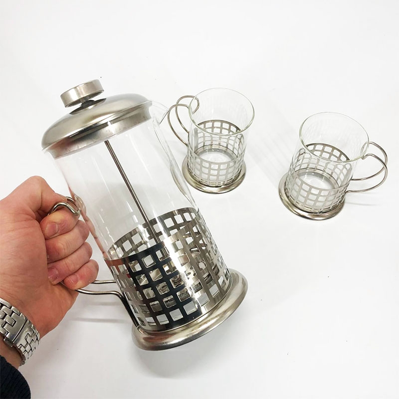 Сервиз для чая и кофе Unique UN-1155 стеклянный френч-пресс и чашки 2 шт. 600 мл (26202764) - фото 7 Сервиз для чая и кофе Unique UN-1155 стеклянный френч-пресс и чашки 2 шт. 600 мл (26202764) - фото 7