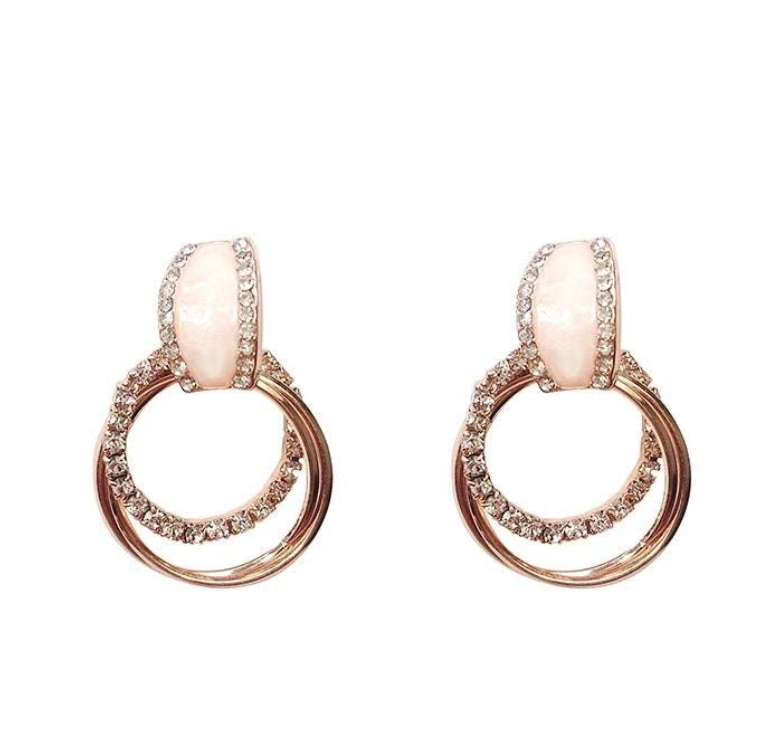 Серьги с блестящими камнями Live in Love Золотистый (KG-9114)