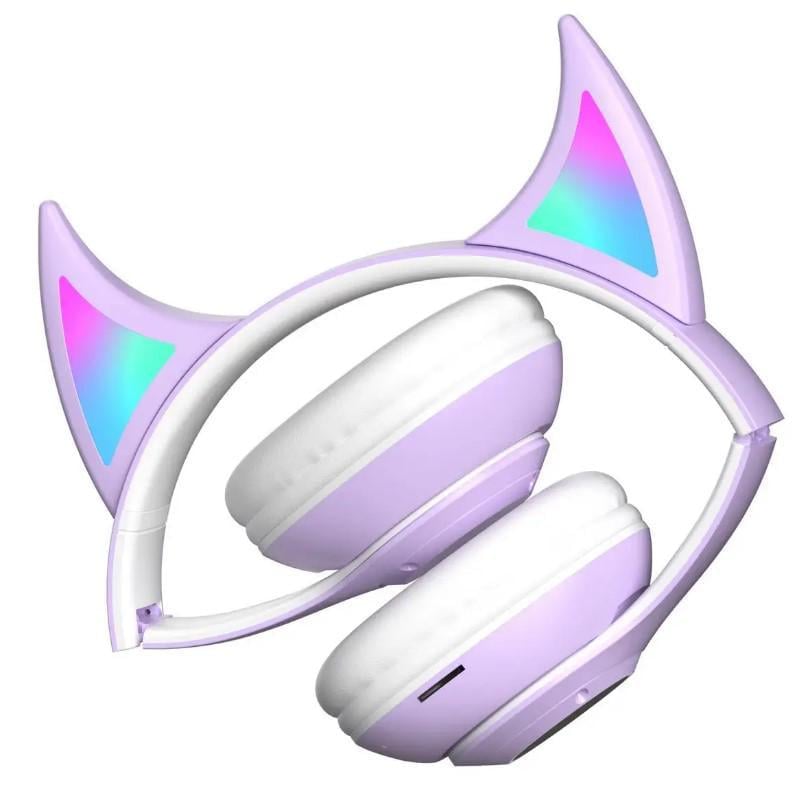 Наушники STN-25 с ушками и подсветкой беспроводные Фиолетовый (2104618666) - фото 3 Наушники STN-25 с ушками и подсветкой беспроводные Фиолетовый (2104618666) - фото 3