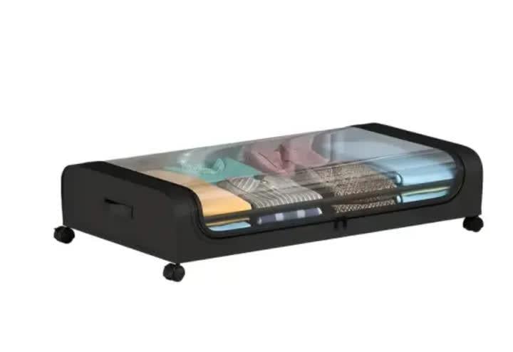 Органайзер подкроватный с колесами для вещей Черный (MF-67)