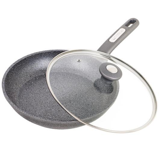 Сковорода Kamille Granite Ø28 см с крышкой (KM-4273GR)
