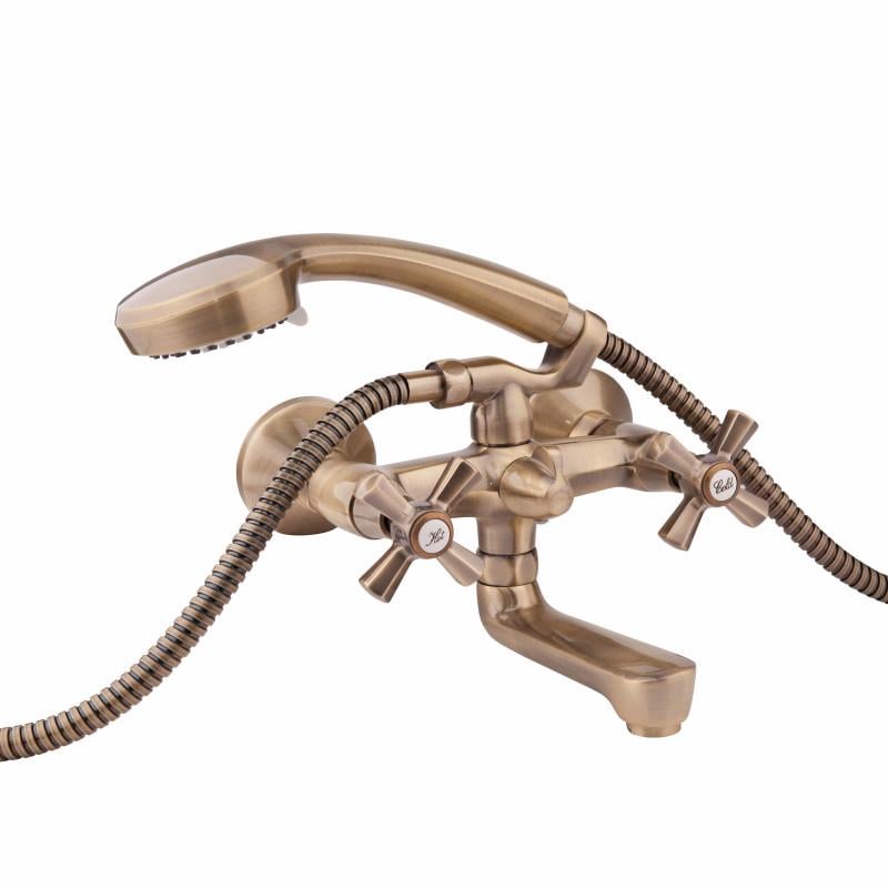 Смеситель для ванны Q-tap Liberty-140-2 QTLIBANT1402 настенный Бронза (40534)