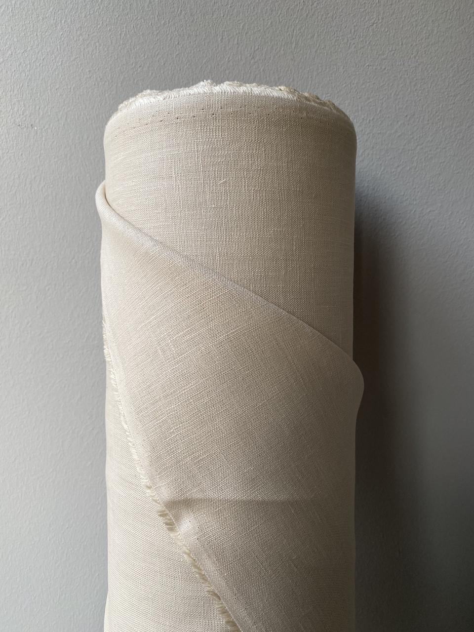 Ткань LINEN PLUS льняная 143 см 606/158 Кремовая - фото 2