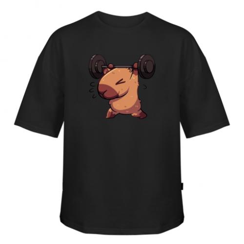 Футболка оверсайз Owi Gym capybara XL Черный (14716509-2-188231-XL)