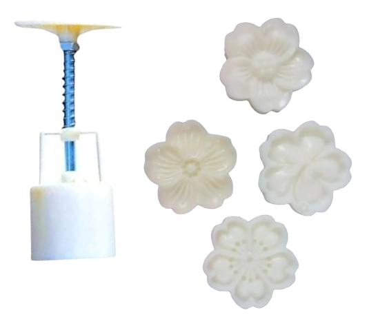 Прес-форма кругла для місячних пряників квіти №22 4 шт. (1553)