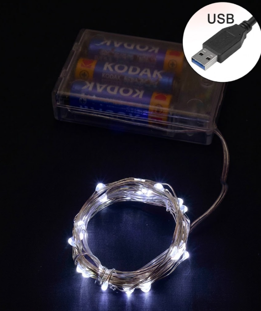 Гірлянда Роса на батарейках 30 LED 3 м Білий (FFJ00145) Гірлянда Роса на батарейках 30 LED 3 м Білий (FFJ00145)