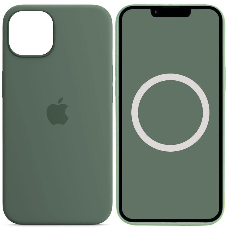 Противоударный чехол Silicone case AAA full with Magsafe and Animation для Apple iPhone 13 6.1" Зеленый/Eucalyptus