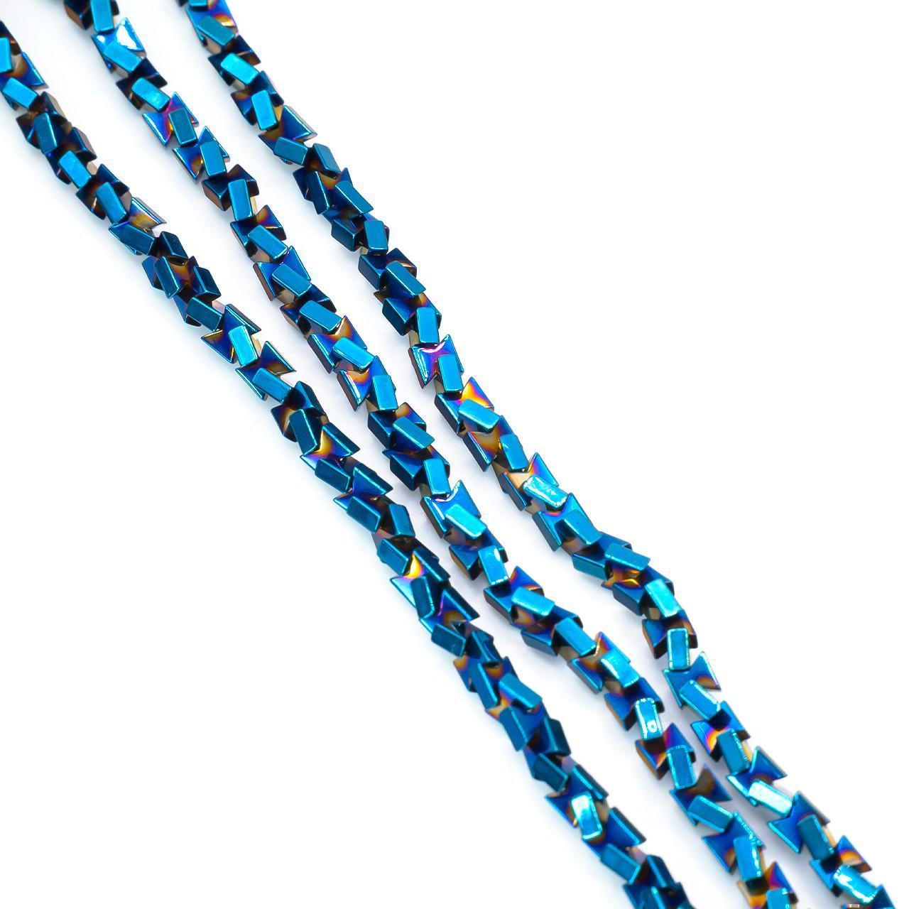 Бусины Змейка Гематит 3х3 мм 40 см 185 шт. Голубой (БГ0303р21) Бусины Змейка Гематит 3х3 мм 40 см 185 шт. Голубой (БГ0303р21)