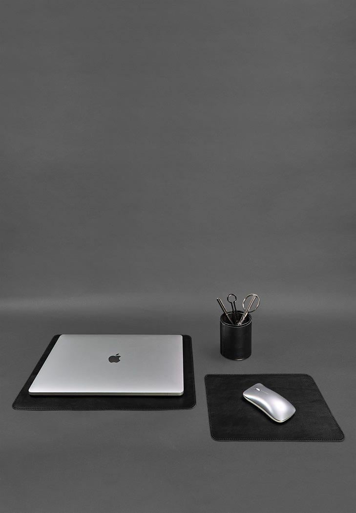 Набор настольный из натуральной кожи 1.0 Черный краст (A-027785) - фото 4 Набор настольный из натуральной кожи 1.0 Черный краст (A-027785) - фото 4