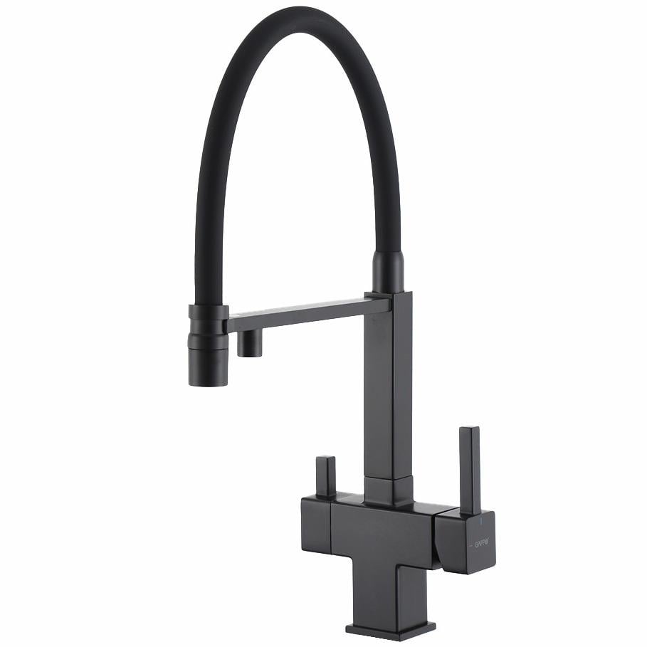 Смеситель для кухни Gappo G4395-56 на две воды Черный (238553)