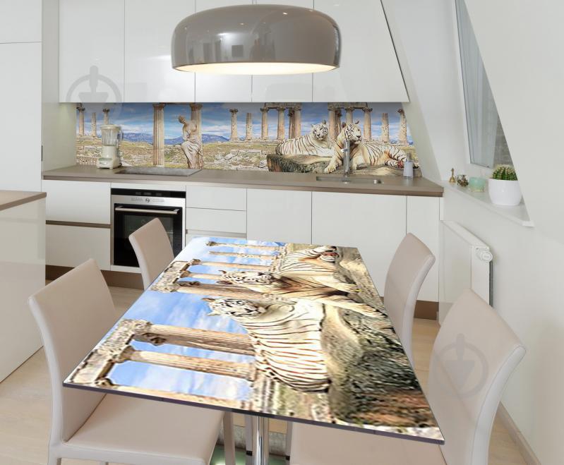 Наклейка 3Д виниловая на стол Zatarga «Олимп» 600х1200 мм для домов, квартир, столов, кофейн, кафе Наклейка 3Д виниловая на стол Zatarga «Олимп» 600х1200 мм для домов, квартир, столов, кофейн, кафе