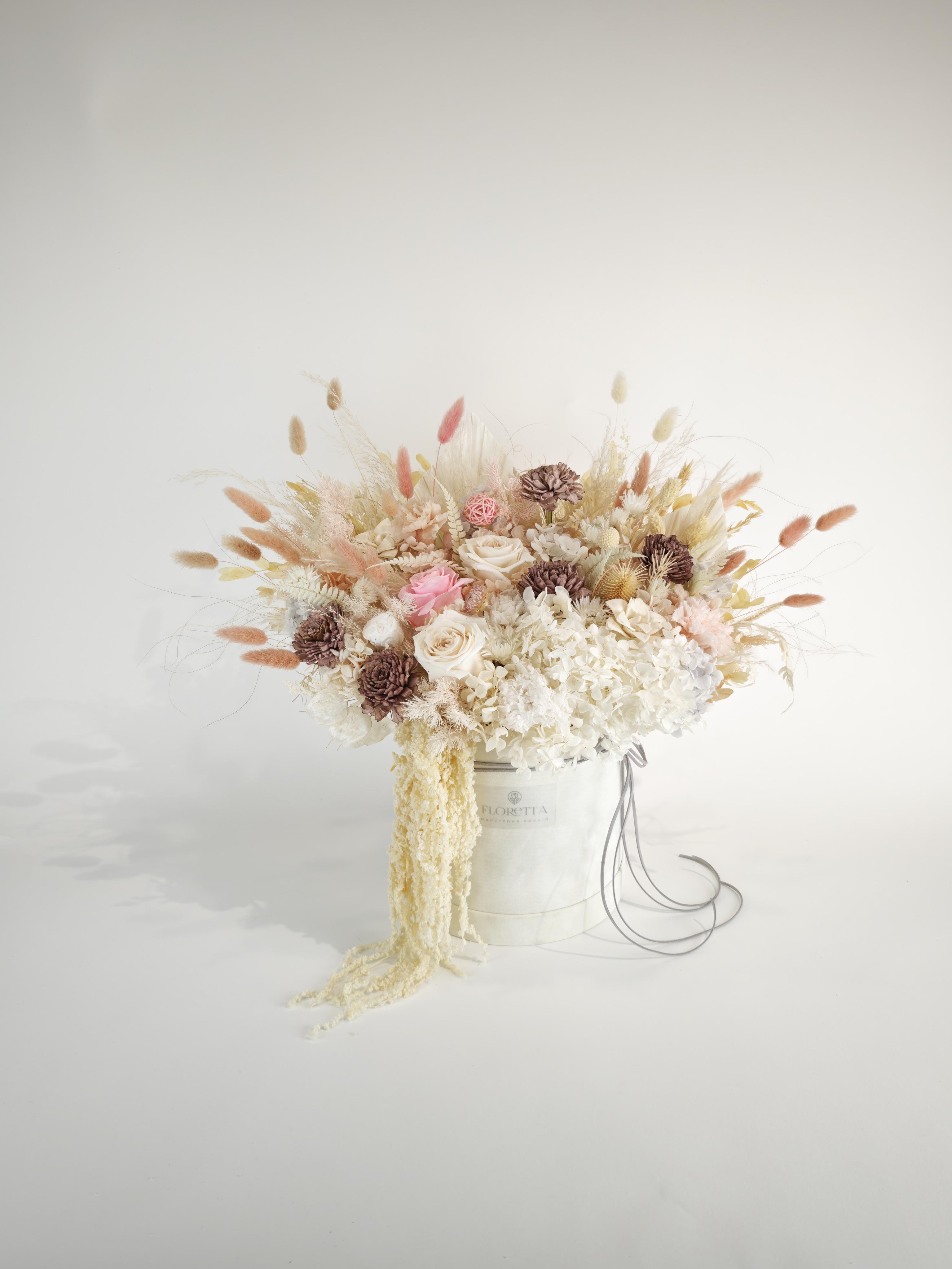 Букет в коробке Цветочная романтика L 45х50 см