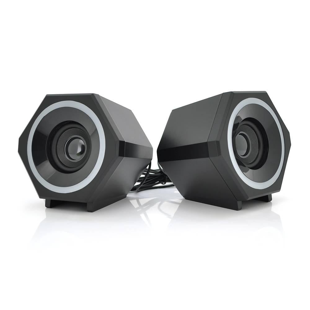 Колонки для ПК і ноутбука Kisonli L-6060 USB/3,5 мм 2х3W 20Hz- 20KHz з підсвічуванням RGB Black (34594)