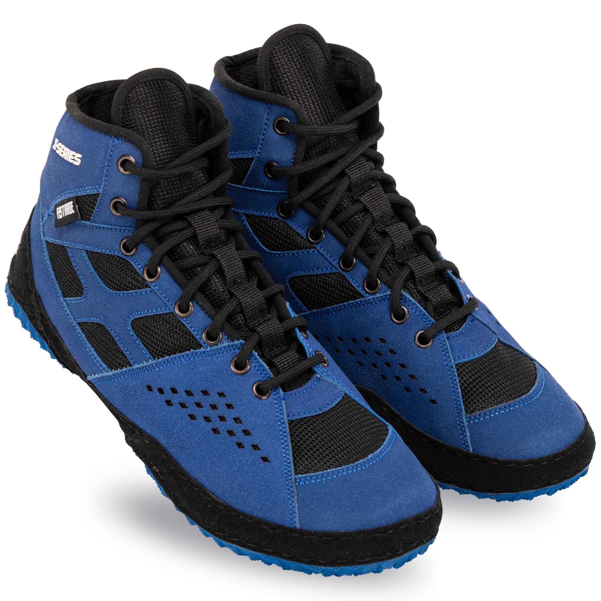 Борцівки FISTRAGE VL-4565 верх замша/низ нековзка гума р. 37/23 см Синій/Чорний (6936116106101)