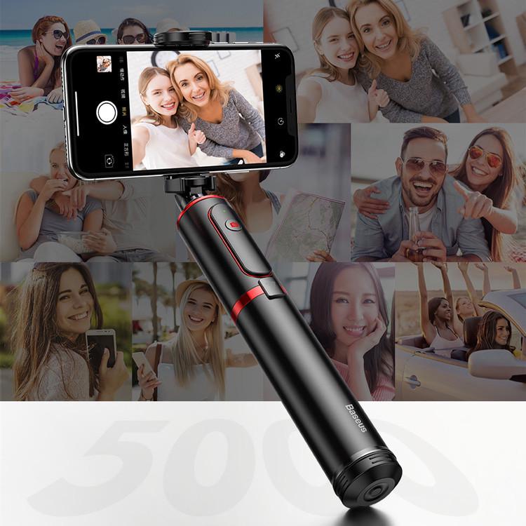 Монопод-штатив бездротовий Baseus Bluetooth Selfie Stick SUDYZP-D19 Чорний/Червоний - фото 6