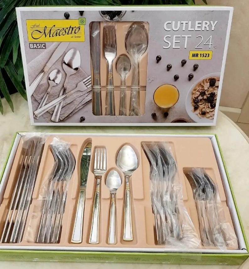 Набір приладів для сервірування Maestro Basic MR1523G 6 персон 24 предмети (2104618639) - фото 7 Набір приладів для сервірування Maestro Basic MR1523G 6 персон 24 предмети (2104618639) - фото 7