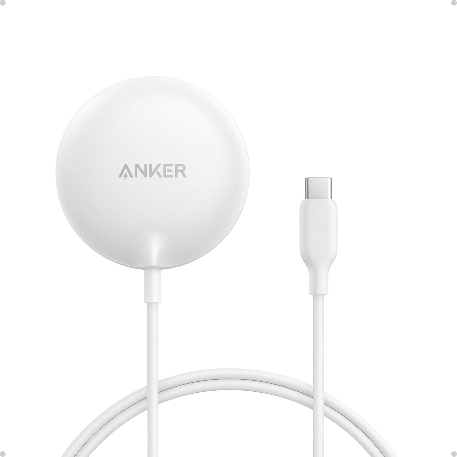 Зарядний пристрій для телефонів бездротовий Anker MagGo Wireless Charger (Pad) White (31642969)