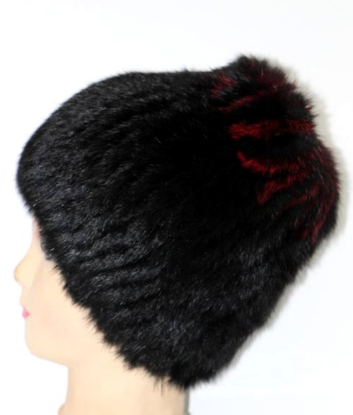 Шапка женская зимняя из натурального меха кролика (28865)