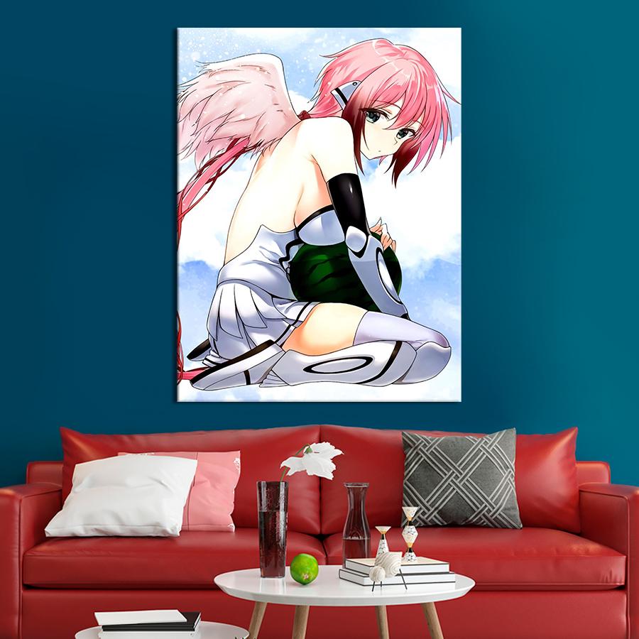 Настенний декор Аниме девушка с крыльями 80x60 см (YA-25)