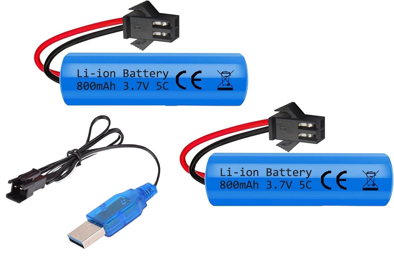 Акумулятори для радіокерованих машин URGENEX Li-ion SM-2P із USB-зарядним кабелем 3,7 В 800 мАг 2 шт.