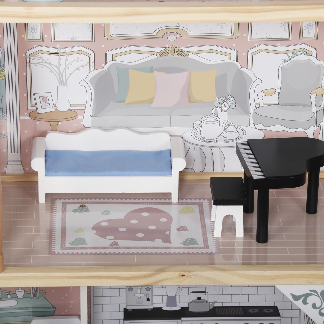 Кукольный домик для барби AVKO Вилла Лацио деревянный с лифтом Pink (40044400) - фото 6 Кукольный домик для барби AVKO Вилла Лацио деревянный с лифтом Pink (40044400) - фото 6