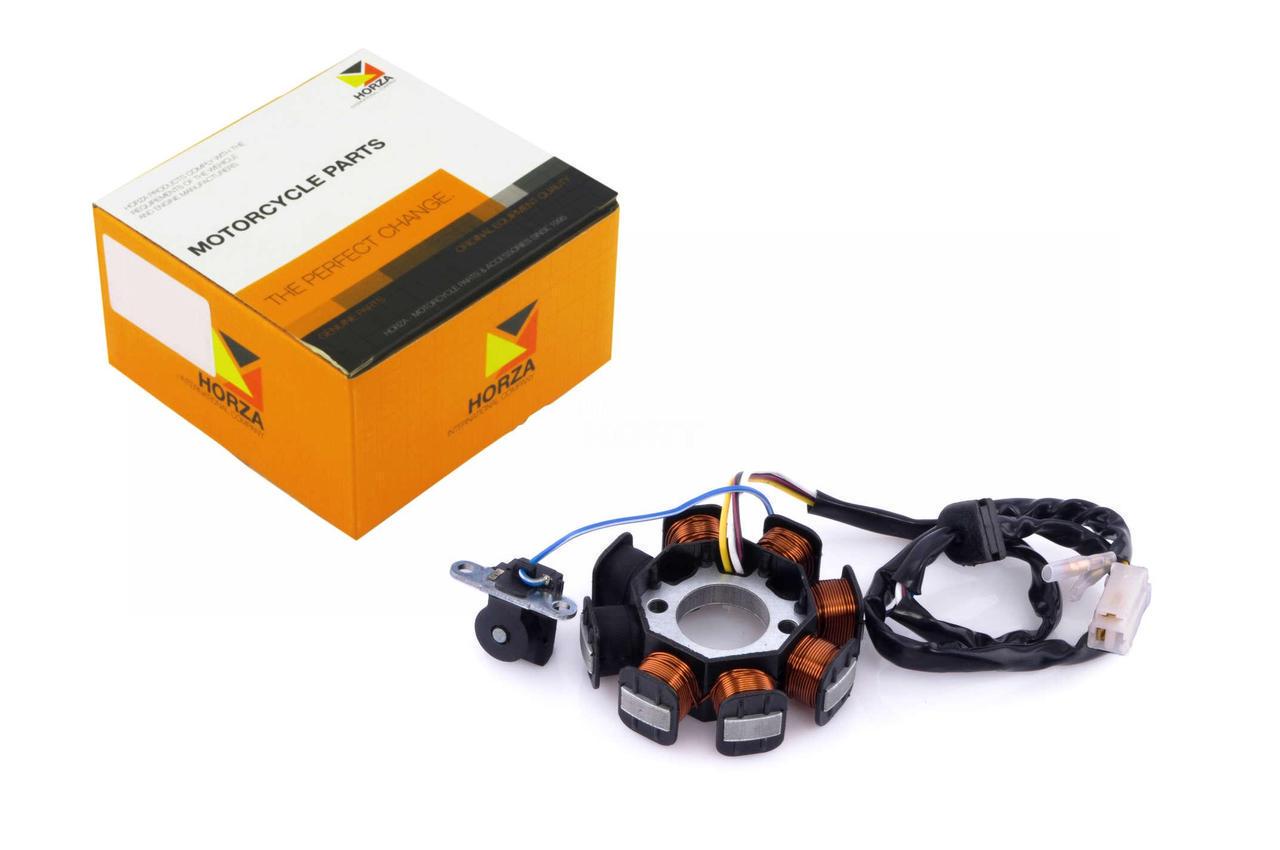 Статор генератора Horza 4T GY6 50 6+2 катушек/4 контакта (2177267724) Статор генератора Horza 4T GY6 50 6+2 катушек/4 контакта (2177267724)