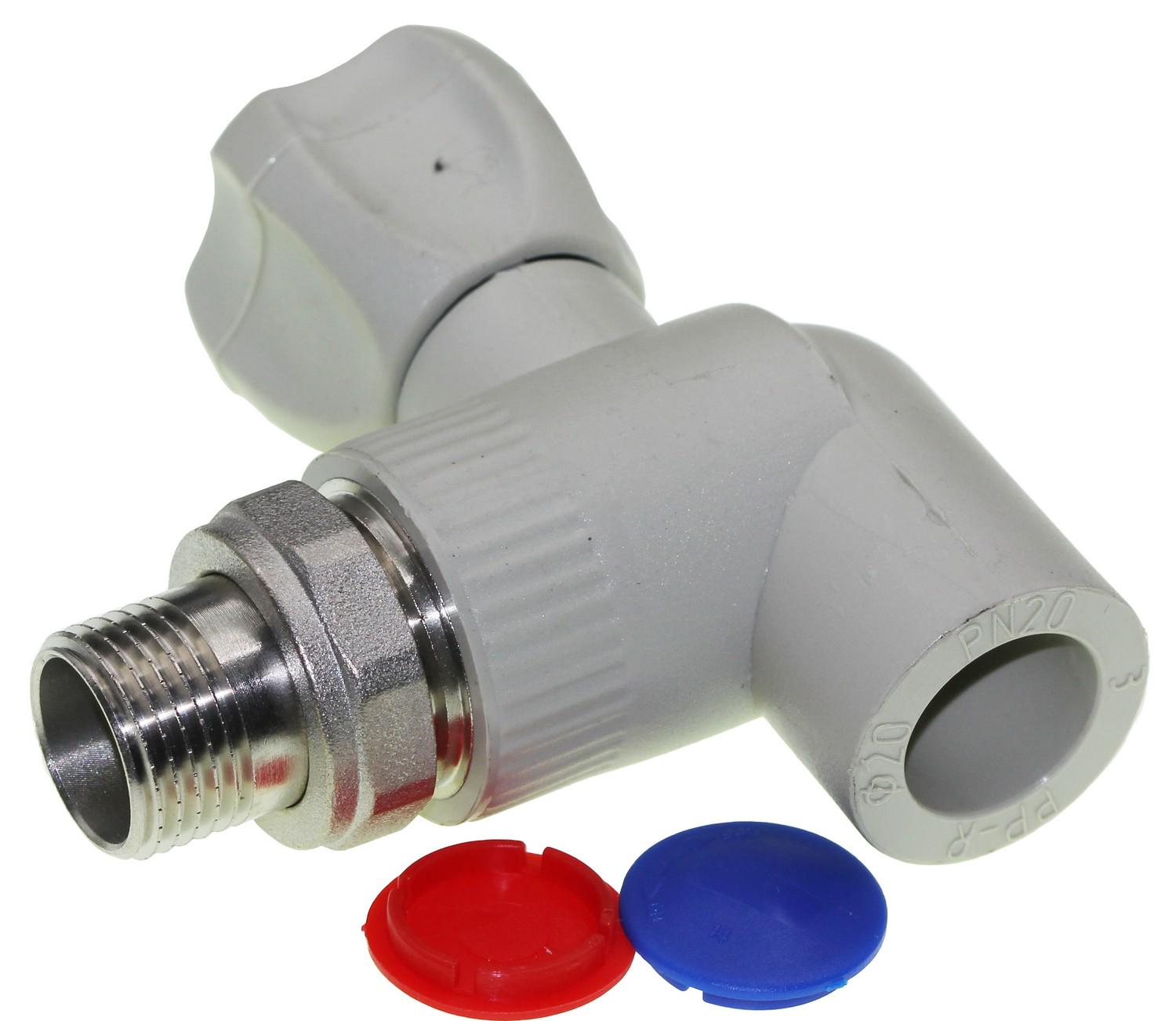 Кран радіаторний кутовий PPR Grandi із зовнішнім різьбленням d 20 мм 1/2" (GR064) - фото 3 Кран радіаторний кутовий PPR Grandi із зовнішнім різьбленням d 20 мм 1/2" (GR064) - фото 3